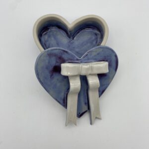 Jewelry Box - Blue Heart with Ribbon